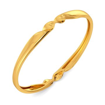 Ruffle Twirl Gold Bangles