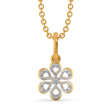 Amber Petals Diamond Pendants