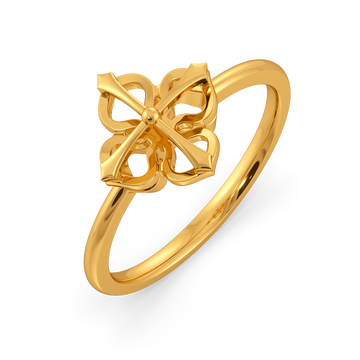 Amber Charm Gold Rings