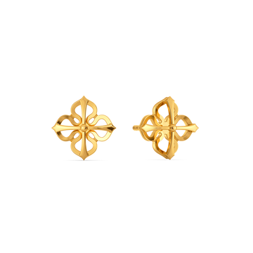 Amber Charm Gold Earrings
