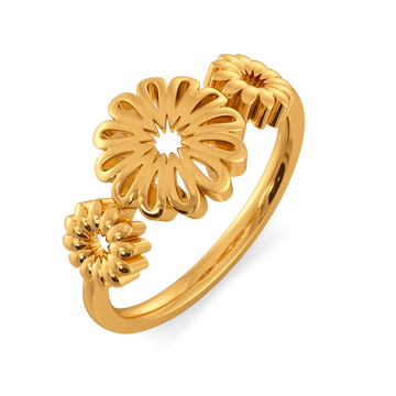 Amber Dome Gold Rings