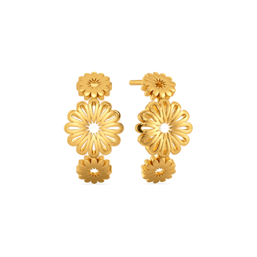Amber Dome Gold Earrings