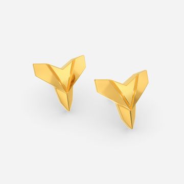 Edgy Enigma Gold Earrings