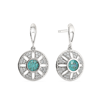Drenched in Cerulean Diamond Earrings