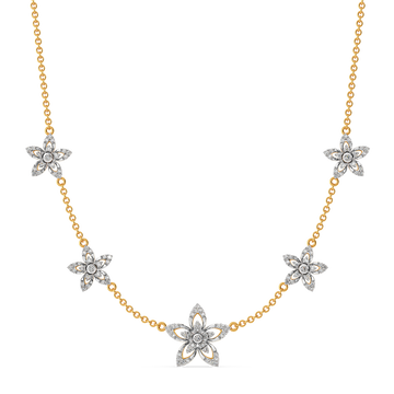Wearing My Florals Diamond Necklaces