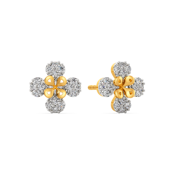 Wearing My Florals Diamond Earrings
