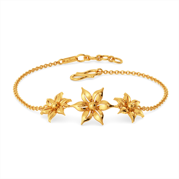 In Full Floral Bloom Gold Bracelets