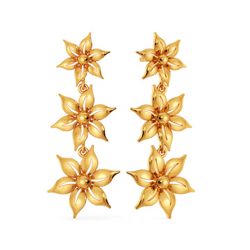 In Full Floral Bloom Gold Earrings