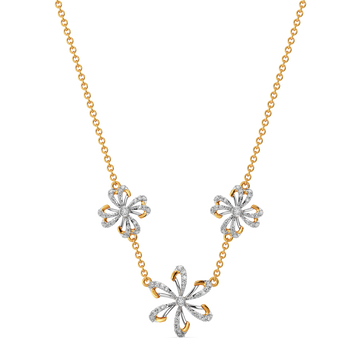 Golden Bloom With Beauty Diamond Necklaces