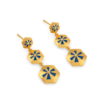 Dream In Denim Gold Earrings
