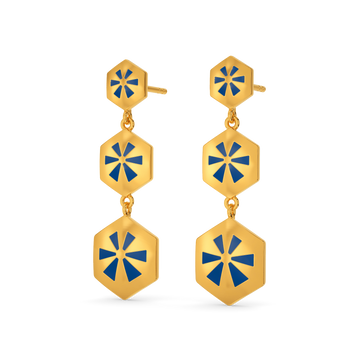 Dream In Denim Gold Earrings