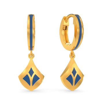 Embellished Blue Gold Earrings