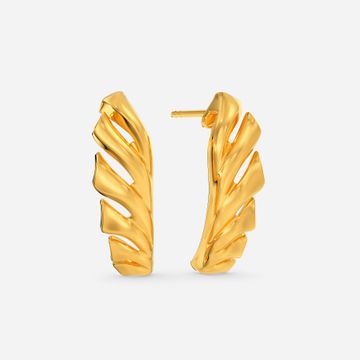 Unfurling Fins Gold Earrings