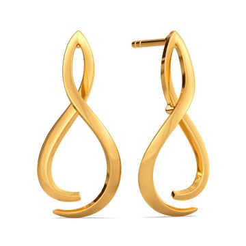 Simple Swirls Gold Earrings