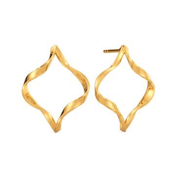 Swirling Strands Gold Earrings