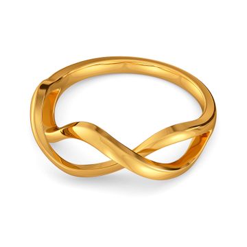 Flared Loops Gold Rings