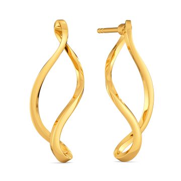 Flared Loops Gold Earrings