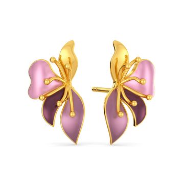 Boutonniere Gold Earrings