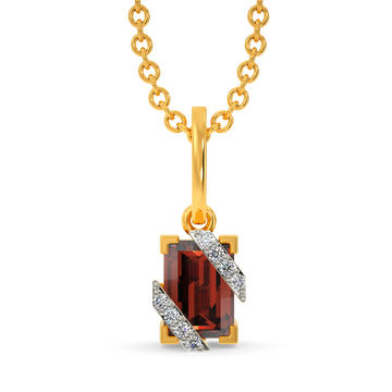 Red Twist Diamond Pendants