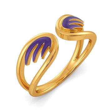 Winged Violet Gold Rings