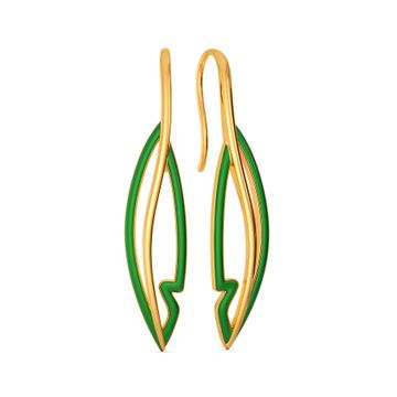 Green Preen Gold Earrings