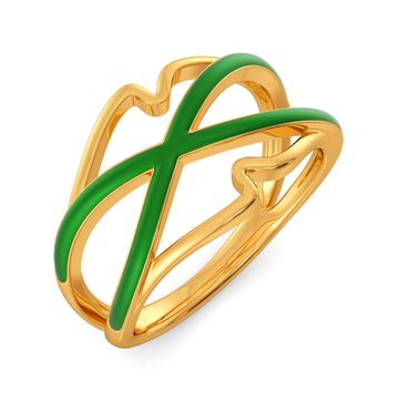 Green Preen Gold Rings