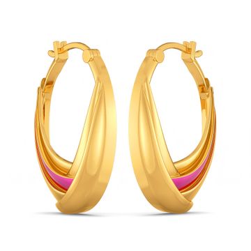 Club Fuchsia Gold Hoop Earring
