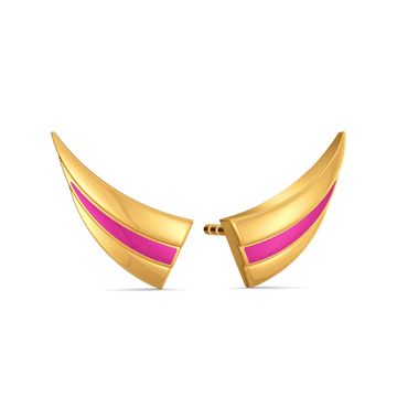Club Fuchsia Gold Stud Earring