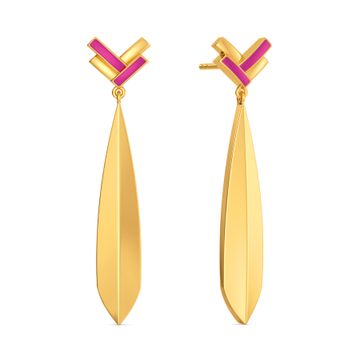 Pink Odyssey Gold Drop Earring