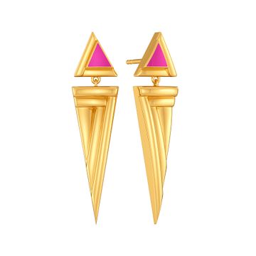 Fuchsia Finesse Gold Drop Earring