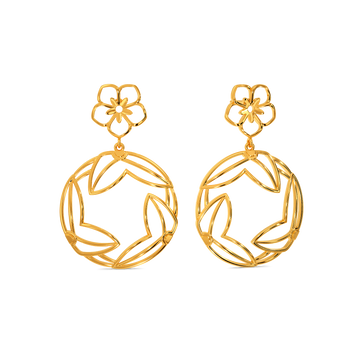 Hibiscus Dream Gold Earrings
