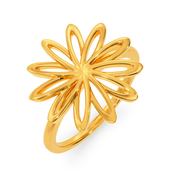 Floral Charm Gold Rings