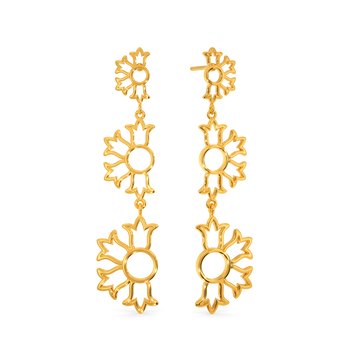 Snow Drop Gold Earrings