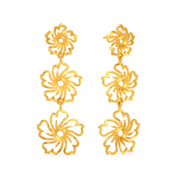 Hibuscus Blossom Gold Earrings