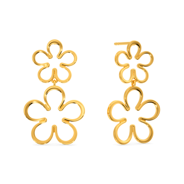 Plumeria Spring Gold Earrings