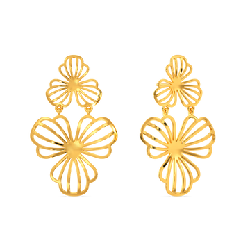 Exquisite Like Orchid Gold Earrings