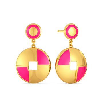 Pink A Wink Gold Earrings