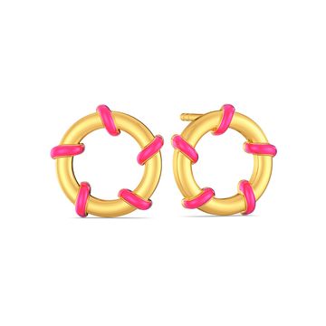 Pink On The Brink Gold Earrings