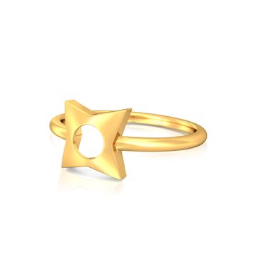 Star of Goth Gold Rings