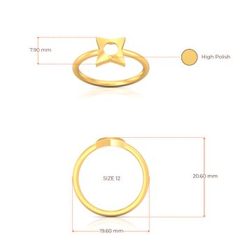 Star of Goth Gold Rings