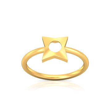 Star of Goth Gold Rings