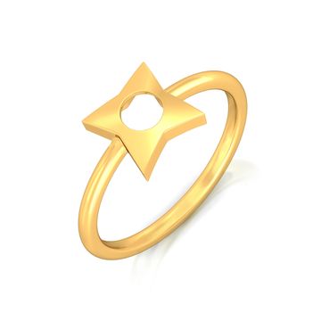 Star of Goth Gold Rings