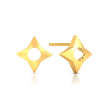 Star of Goth Gold Earrings
