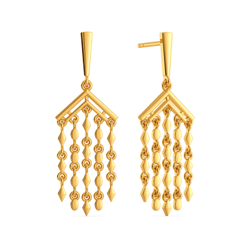 Fringe Flourish Gold Earrings