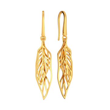 Groove in Feathers Gold Earrings