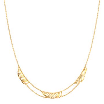 Funky Feathers Gold Necklaces