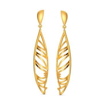 Fun O Feather Gold Earrings