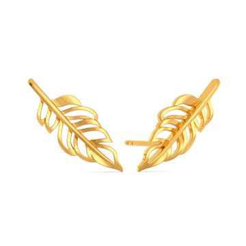 Feather Frizz Gold Earrings