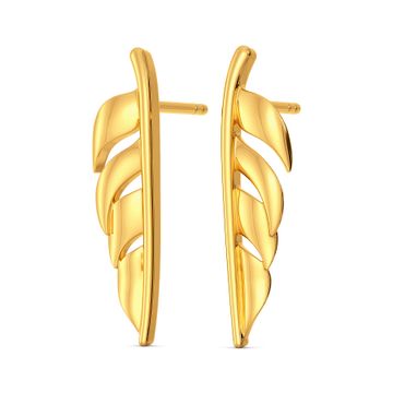 Flick A Feather Gold Earrings