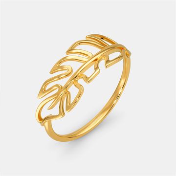 Fancy A Feather Gold Rings